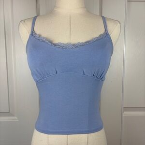 Hollister Blue Cami with Lace Detail